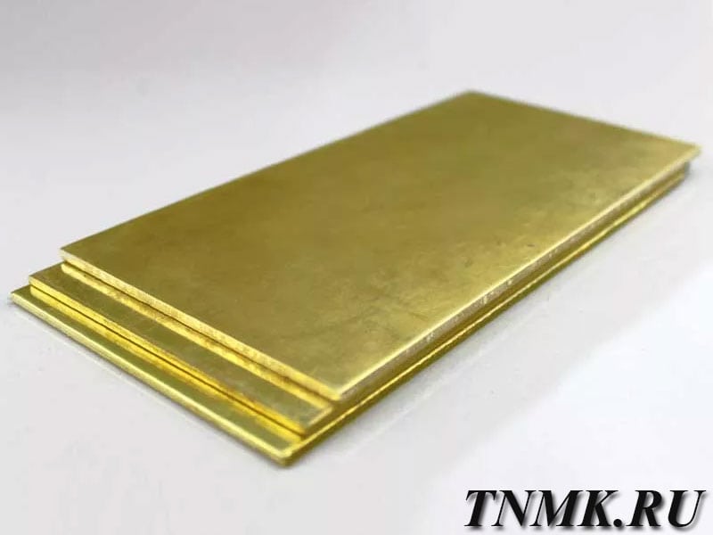 Плита латунная 42х600х1500мм Л90 ГОСТ 2208-2007 купить в Тюмени